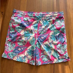 Vineyard Vines Pink and Blue Floral Men’s Swim Trunks